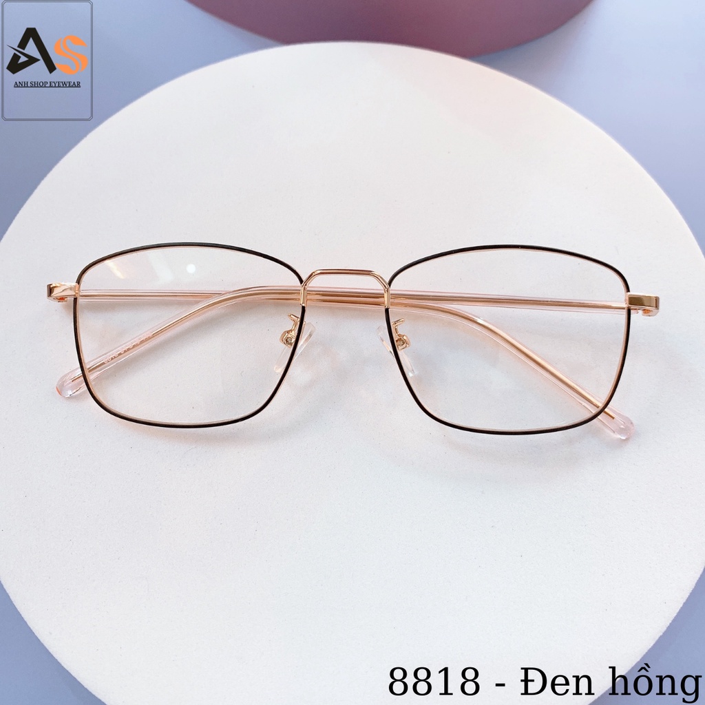 Kính vuông thời trang nam nữ chất liệu kim loại đeo là xinh 8818
