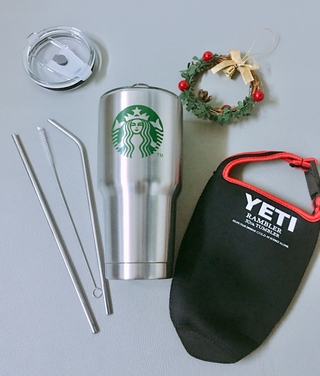 Ly giữ nhiệt YETI (Starbuck logo) + túi + ống hút
