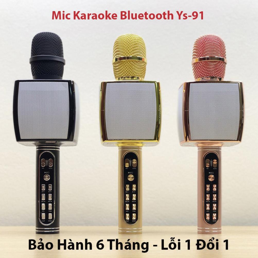 Micro Karaoke Bluetooth YS  91 Chính hãng - Hỗ trợ không dây - Bắt và hút âm siêu chuẩn