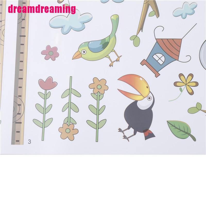 Miếng Dán Tường Hình Hoạt Hình Đo Chiều Cao Cho Bé