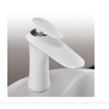 Vòi chậu rửa mặt lavabo nóng lạnh dài 20cm sơn tĩnh điện trắng (thanh lý nghỉ bán giá tốt)