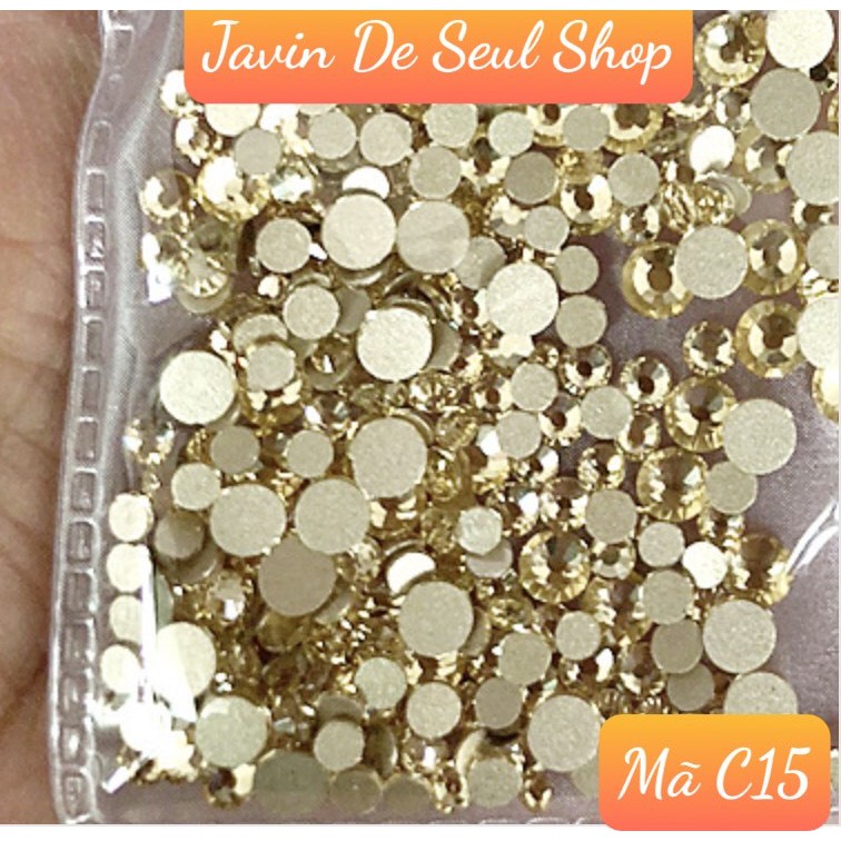Đá Úc Màu Vàng Nhạt Mã C13 Chân Vàng Trang Trí Móng Loại Siêu Sáng Mix Size 1440 Viên