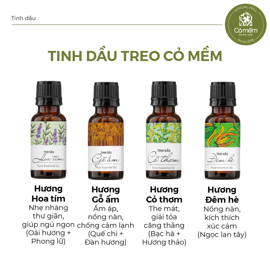 Tinh Dầu Xông Phòng Thiên Nhiên Nguyên Chất An Toàn Cỏ Mềm 20ml