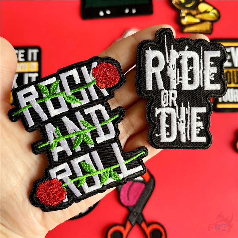 ☸ Rock and Roll - Miếng Dán Patch Kiểu Punk ☸ 1 Sticker Ủi Thêu Hình Huy Hiệu
