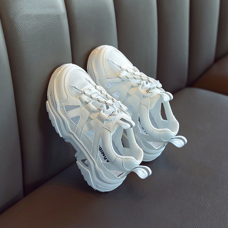 Giày Sneaker Phối Lưới Thoáng Khí Cỡ 26-37 Thời Trang Mới Cho Bé Trai / Gái
