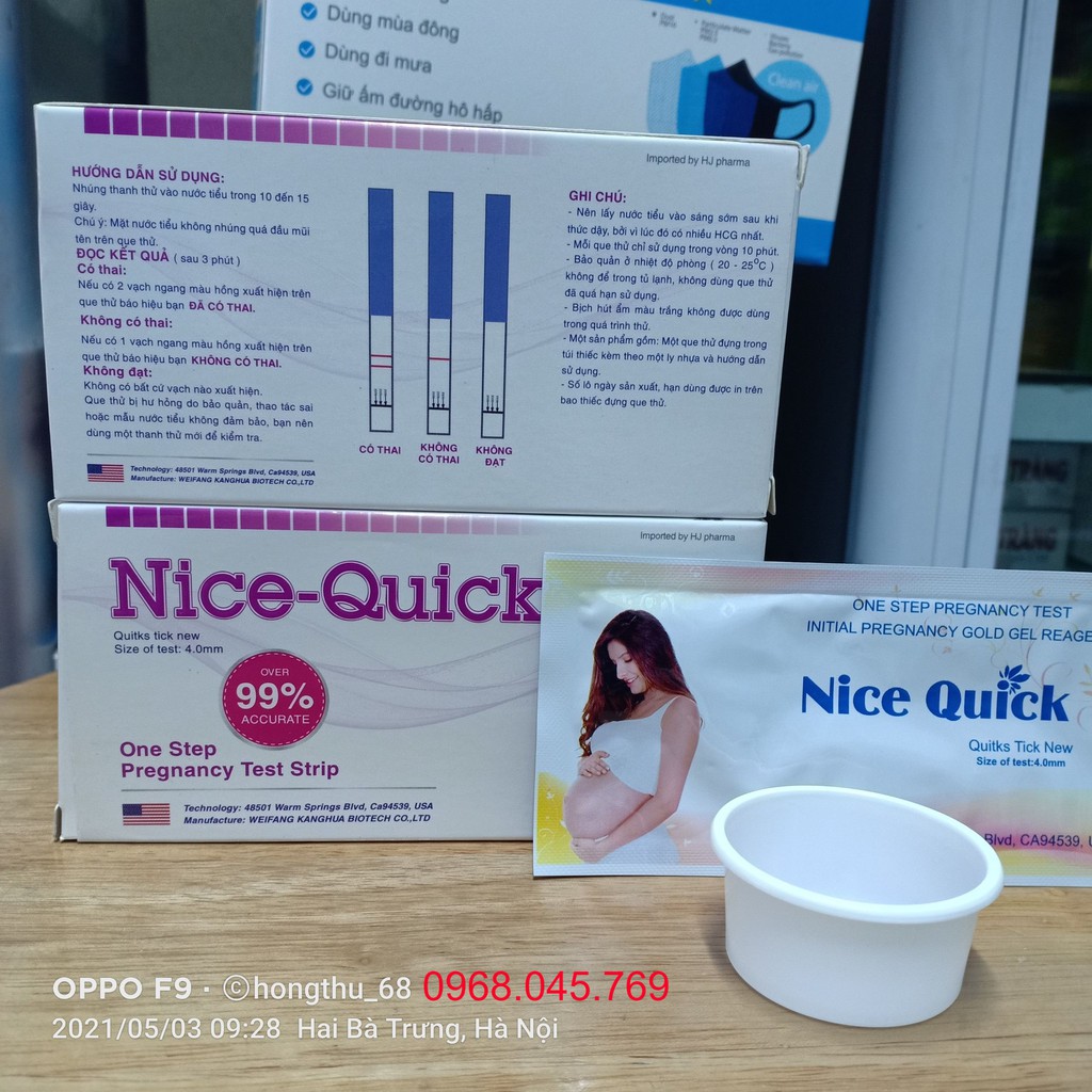 Que thử thai NICE-QUICK - Hộp 1 que kèm cốc thử