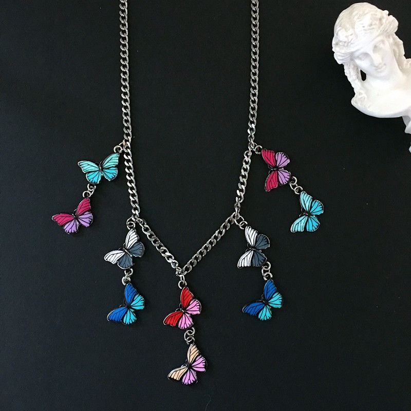 Dây Chuyền Mặt Hình Bươm Bướm Nhiều Màu Sắc Xinh Xắn 22326