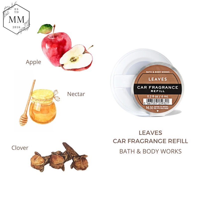 Kẹp tinh dầu xe và Tinh dầu thơm xe Bath & Body Works 6ml nhiều mùi khử mùi, thanh lọc không khí, thơm xe