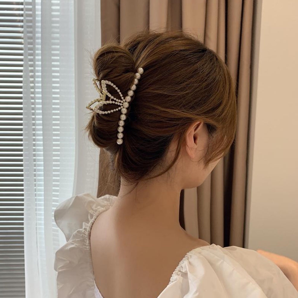 Kẹp Tóc Đính Ngọc Trai Kiểu Dáng Thời Trang