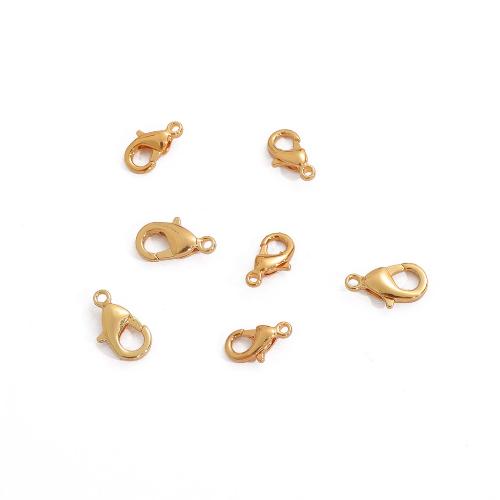 Gói 10 móc khóa gài càng cua Beadia mạ vàng 18K dùng để nối đầu trang sức dây chuyền và vòng tay tự làm
