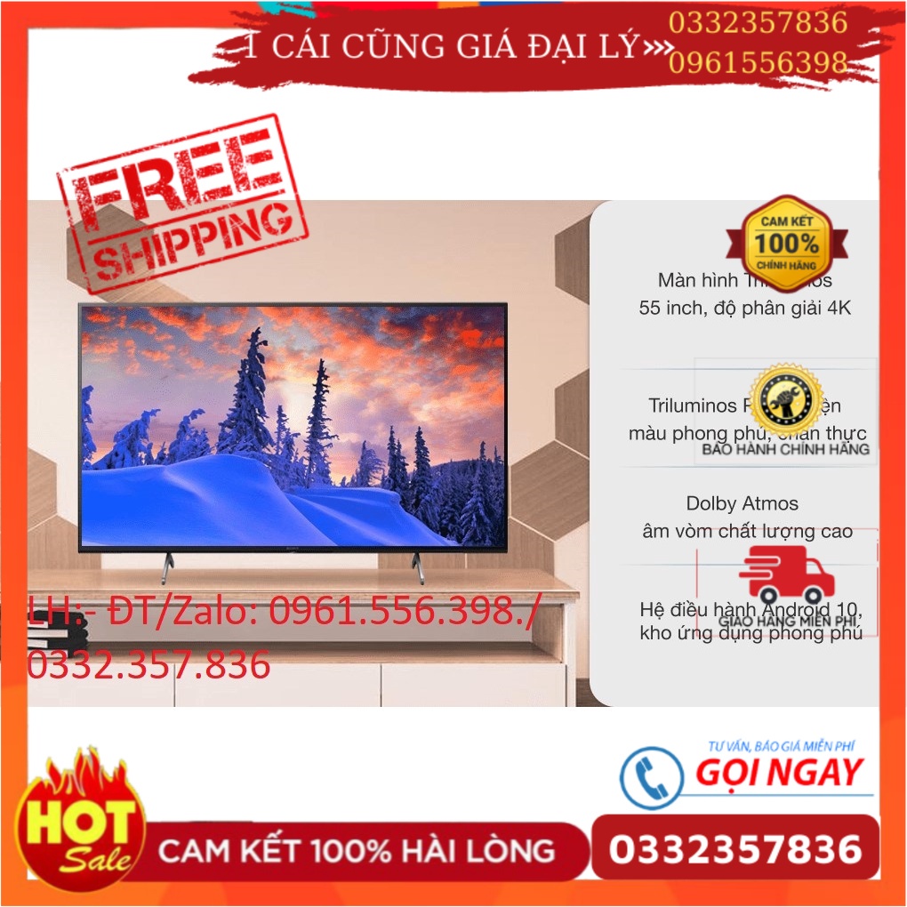 Smart Tivi Sony 55 Inch 4K UHD KD-55X80J < Chính hãng BH:24 tháng tại nhà toàn quốc >