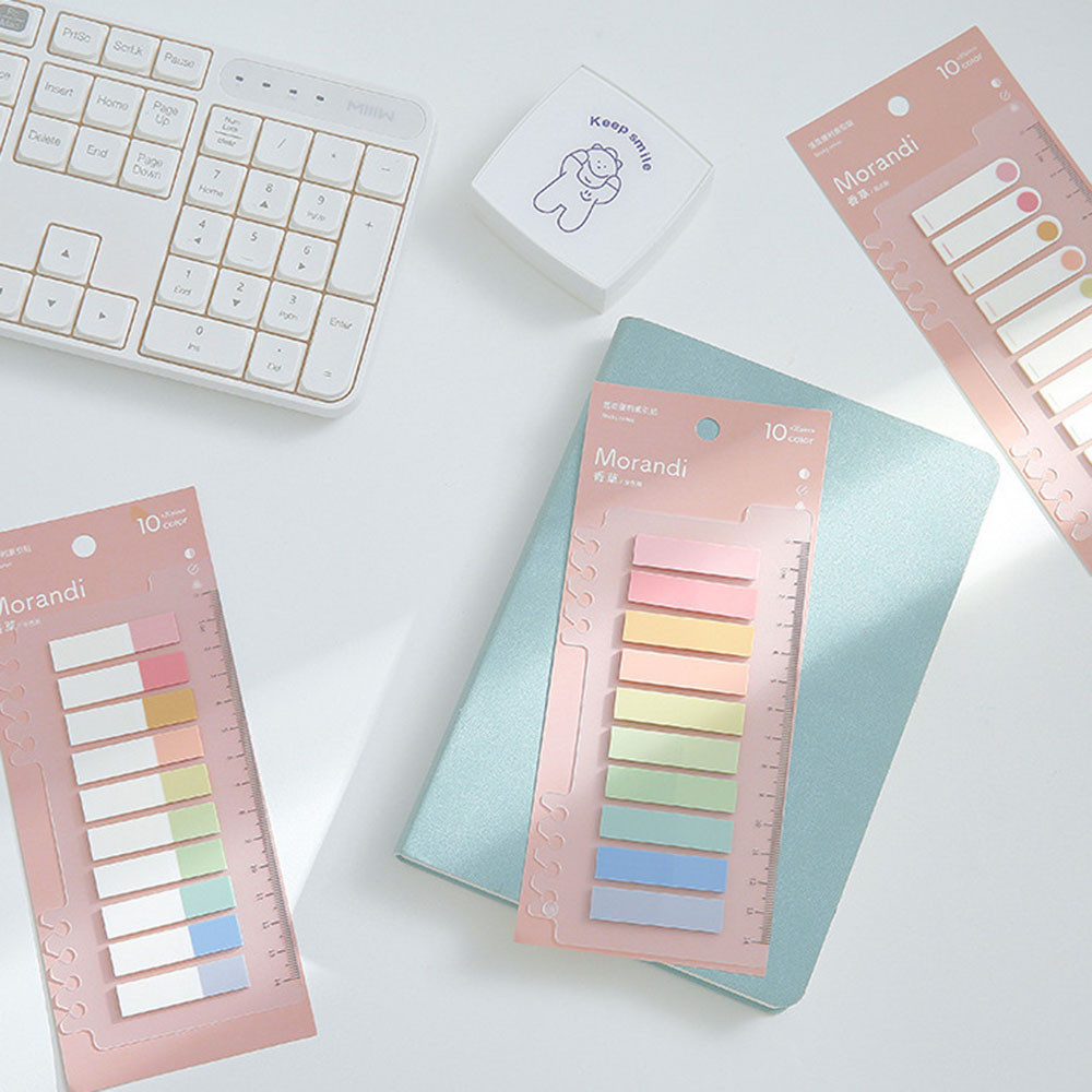 Bộ giấy dán ghi chú 10 màu dạ quang sáng tạo