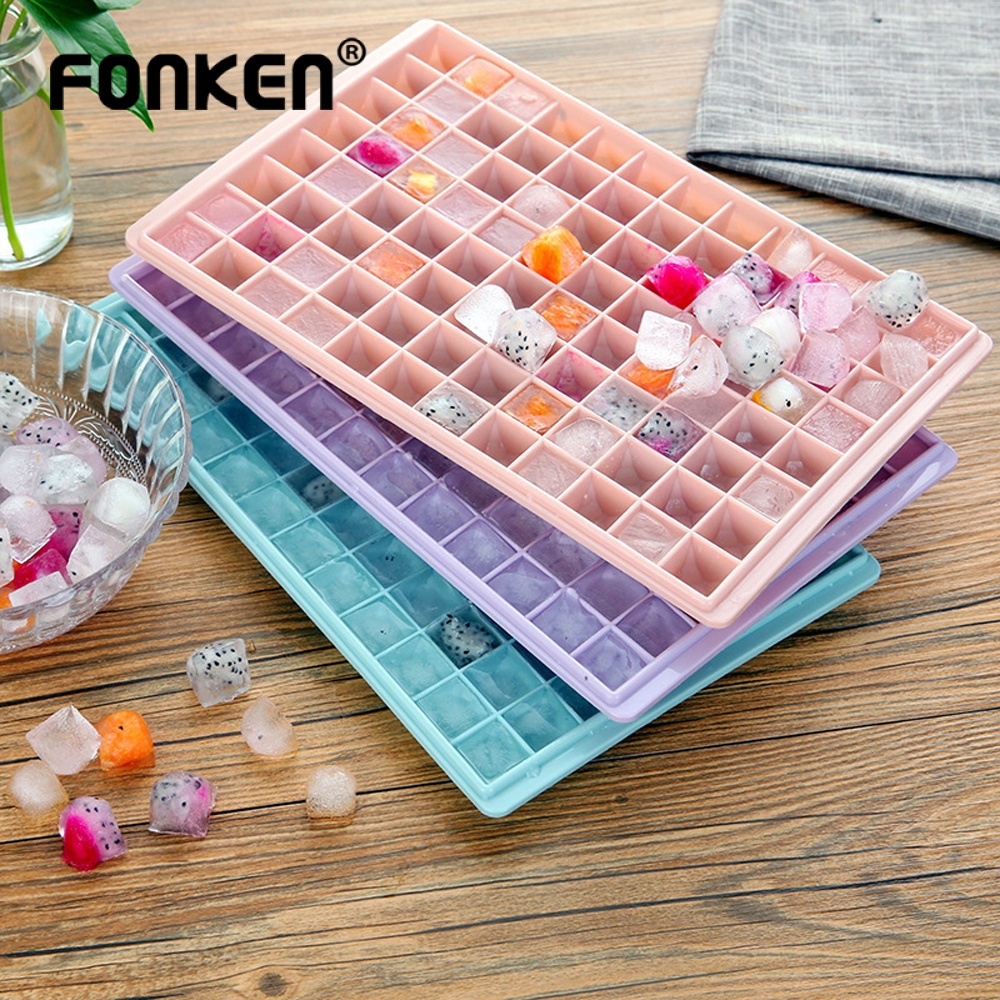 Khuôn làm đá viên FONKEN bằng silicone 60 ngăn có thể thêm vào trái cây sáng tạo