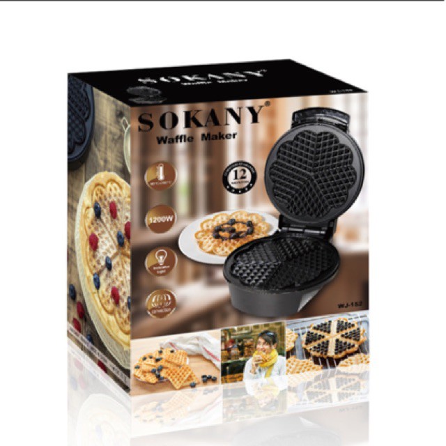 Máy làm bánh waffle- bánh tổ ong sokany