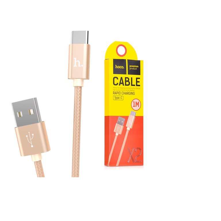 CÁP SẠC NHANH TYPE C - HOCO X2 - ( DÀI 1M ) - MÀU VÀNG