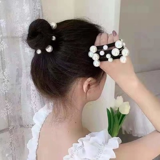 1 Dây Cột Tóc Co Giãn Đính Ngọc Trai Thời Trang