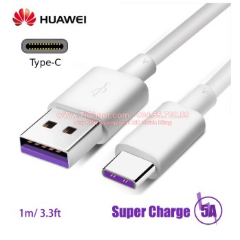 Cáp Huawei Type-C Sạc Nhanh Super Charge 5A ZIN dài 1m