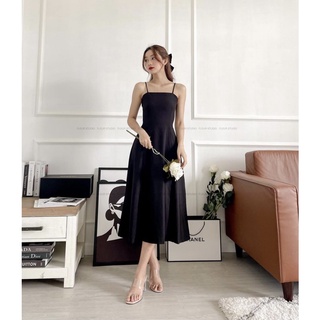 Đầm hai dây đen cut out lưng xinh xắn - phelina dress