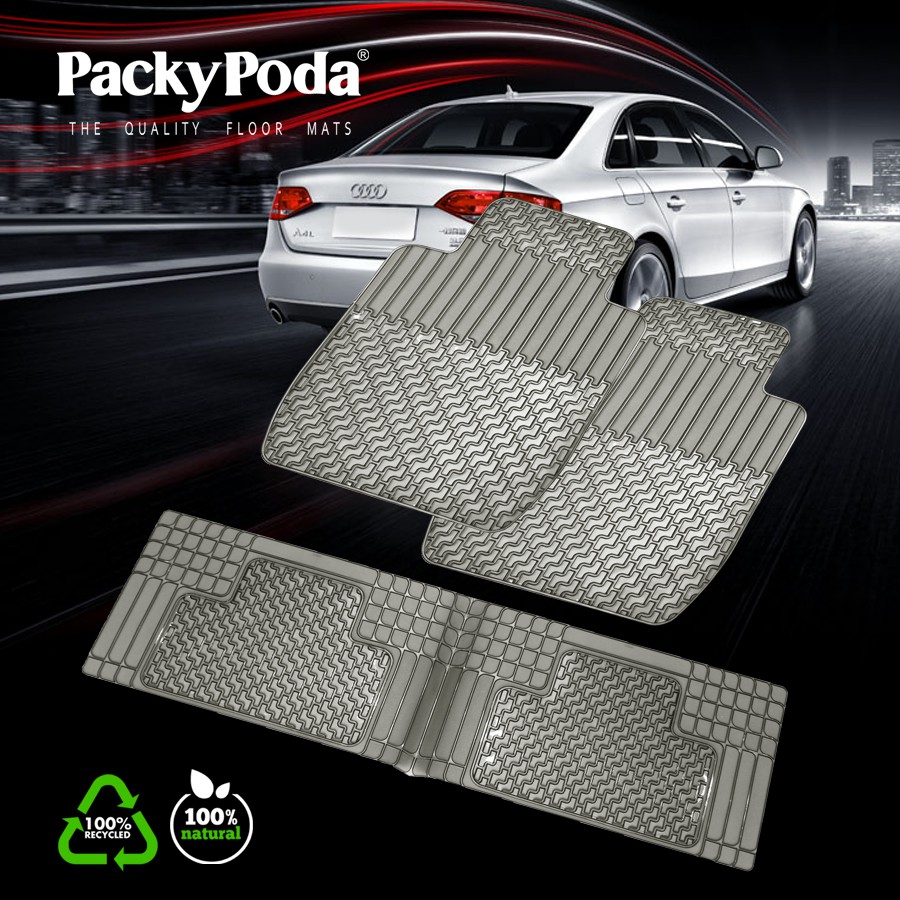 [Mã INCU300 giảm 10% đơn 499K] Bộ Thảm Lót Sàn Ô Tô PACKY PODA 9501-9507 Màu Xám 4 Chỗ - Nhập Khẩu Chính Hãng