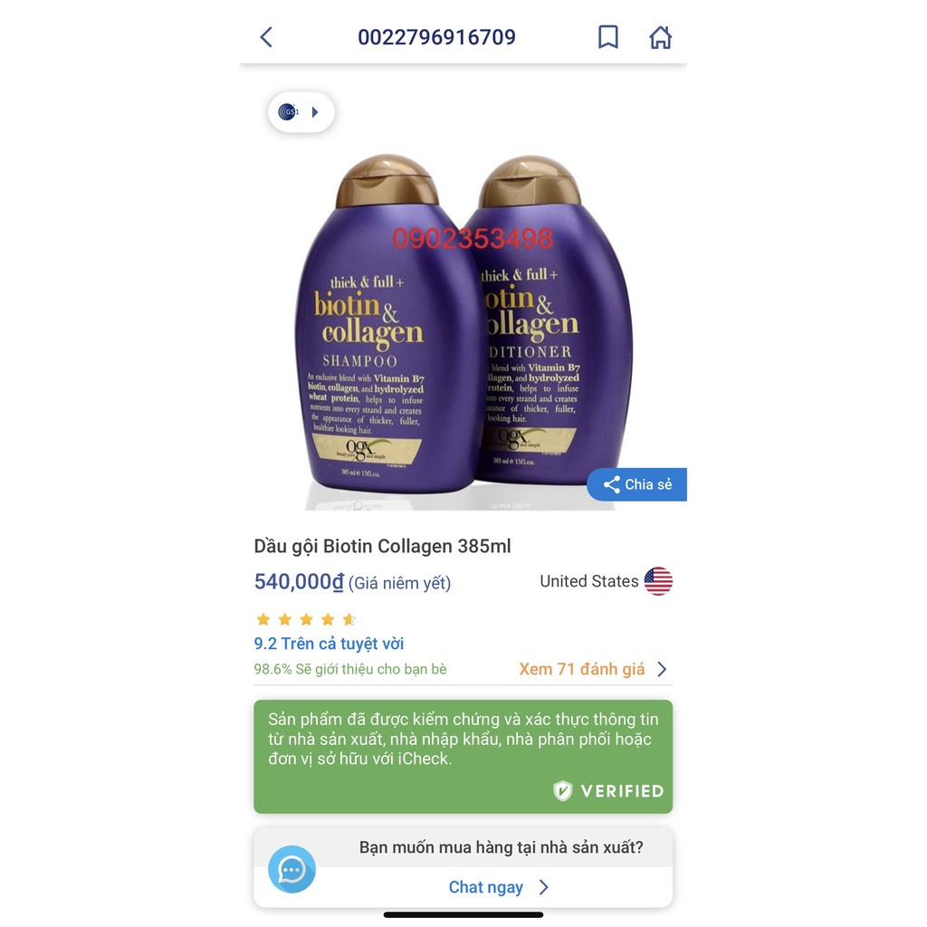 [HÀNG CHÍNH HÃNG] Bộ dầu gội xả giảm rụng tóc OGX Thick & Full Biotin & Collagen 385ml - 577ml - sẵn hàng | BigBuy360 - bigbuy360.vn