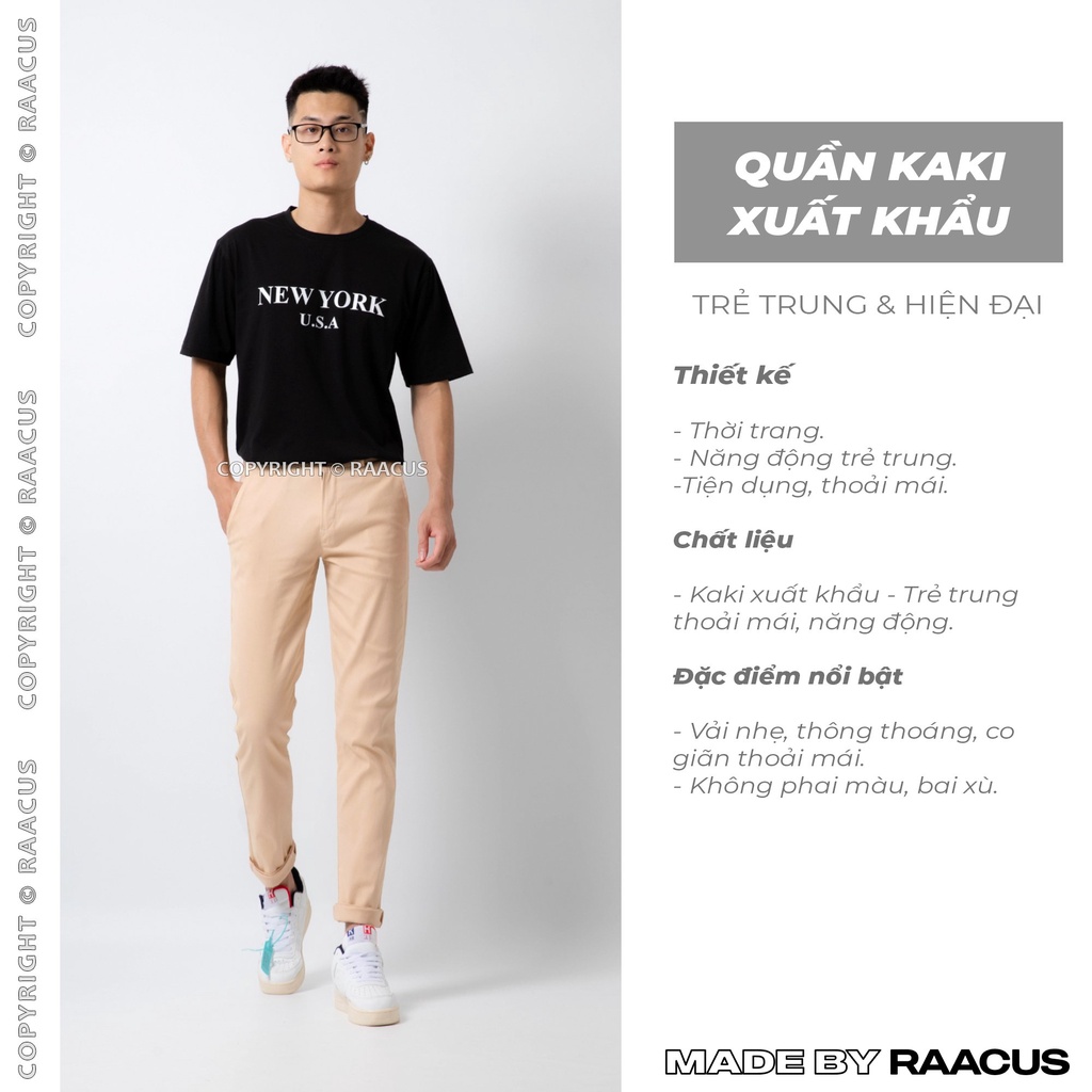 Quần dài nam kaki ống suông unisex đẹp RAACUSSTORE, quần baggy nam kaki dáng slimfit ulzzang-Q211