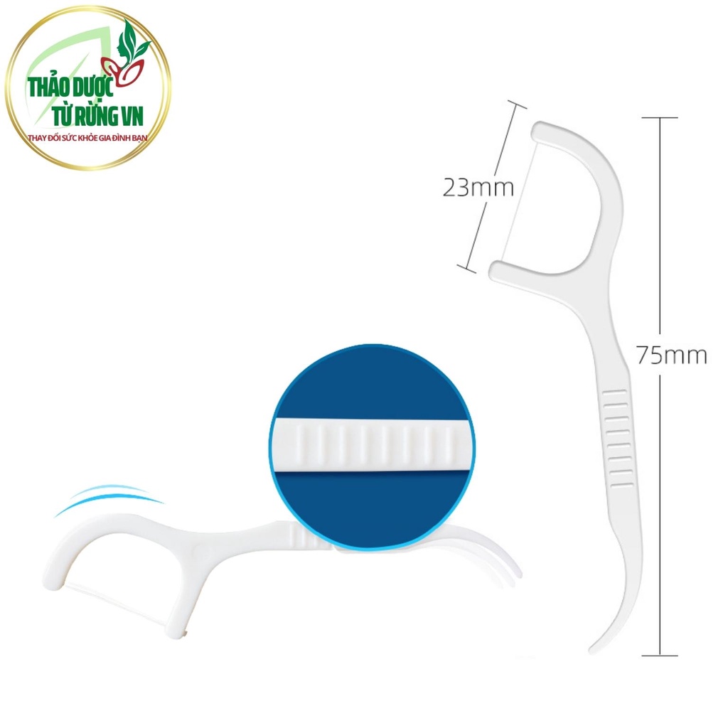 Tăm Chỉ Nha Khoa Nội Địa Trung - Tăm Nhựa Nha Khoa Cao Cấp Sạch Răng Sợ Chỉ Bền Hộp 50 Cái Thảo Dược Từ Rừng VN