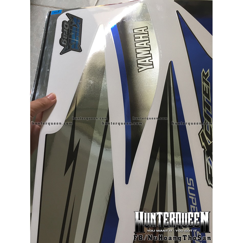 Tem rời chất liệu CROM, LC YAMAHA đen xanh. Exciter 135 đời 2011-2014