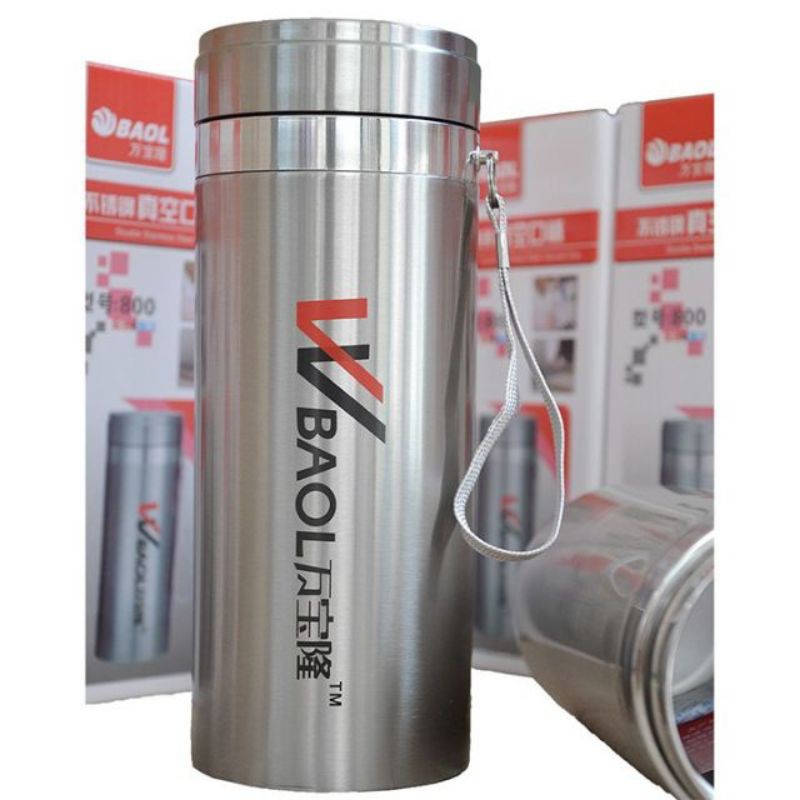 Bình giữ nhiệt 600ml 800ml inox 304 Baol nắp bằng kiểu dáng nhỏ gọn