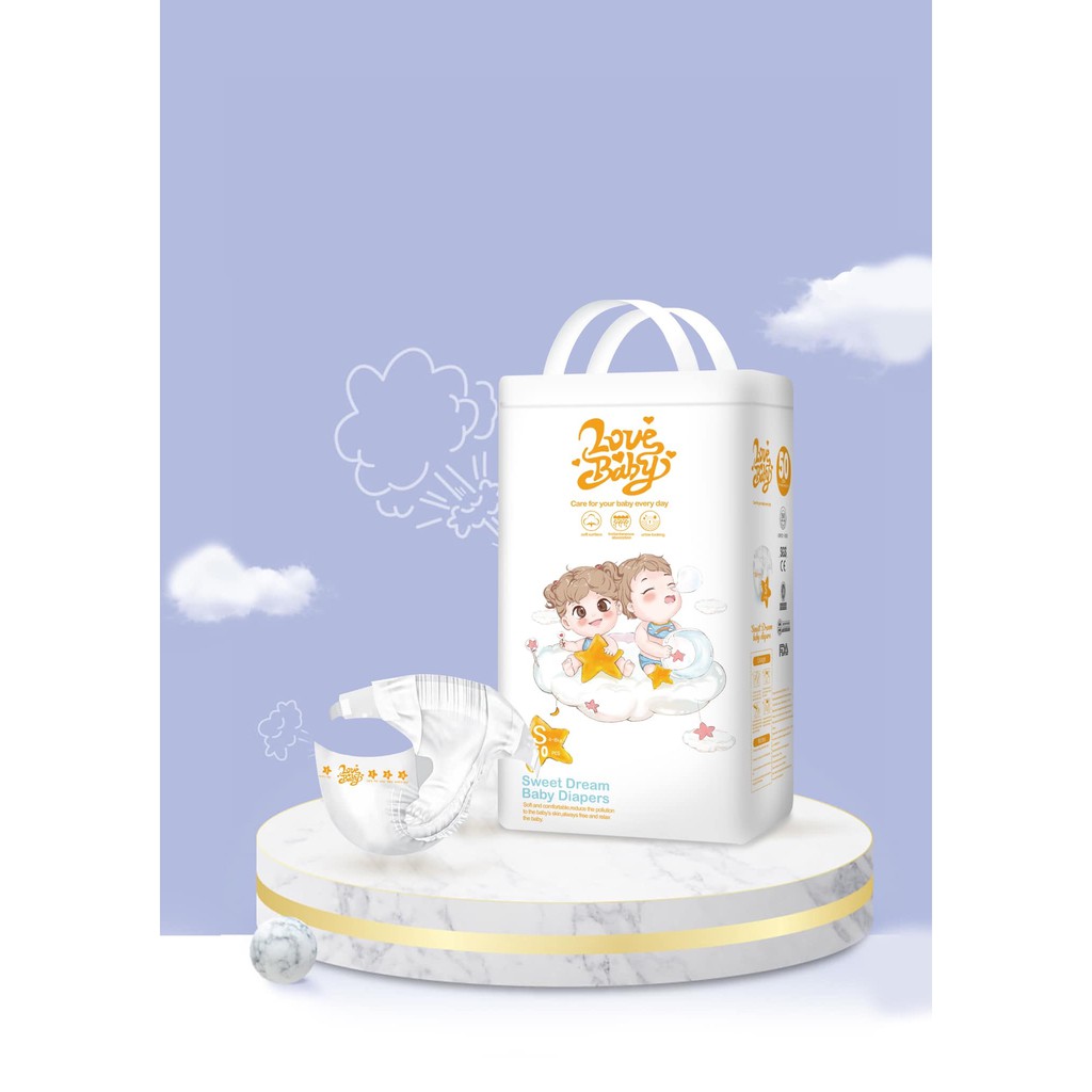 Bỉm/ tã quần hữu cơ Love Baby M46/L42/XL38