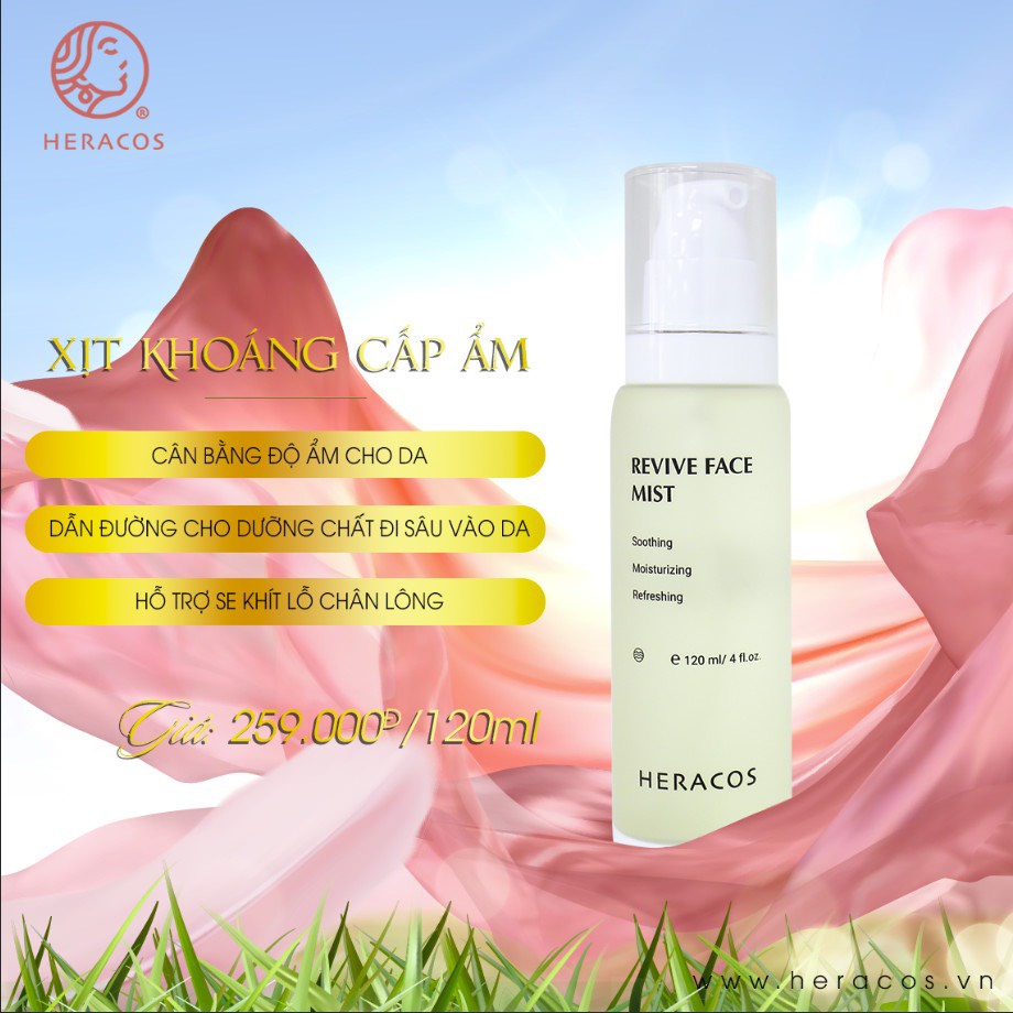 +Quà 90k-Xịt khoáng thiên nhiên dưỡng ẩm REVIVE FACE MIST HERACOS 120Ml cân bằng độ ẩm giúp da mềm mại sáng mịn | BigBuy360 - bigbuy360.vn