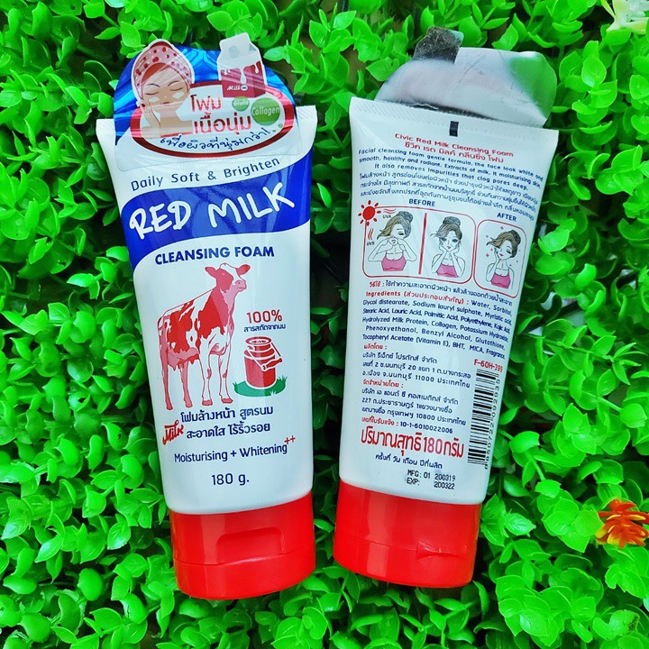 Sữa rửa mặt Red Milk Con Bò Đỏ 180gr - [Hàng nhập khẩu Thái Lan]