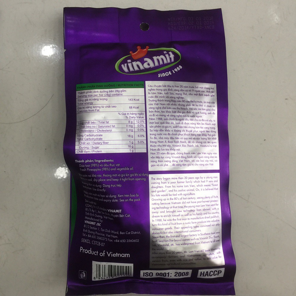 Túi Trái Cây Sấy Vinamit 250G