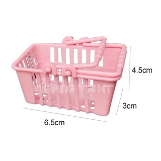 [Mô hình thu nhỏ]Giỏ đi siêu thị mini đồ chơi  trang trí bàn làm việc nhà cửa