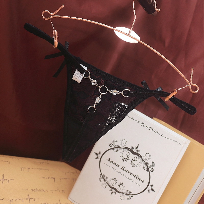 Quần lót ren lưng thấp với vòng kim loại chất lượng cao quyến rũ cho nữ 6809