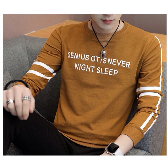 Áo Thun Nam Dài Tay Cổ Tròn In Chữ AT03