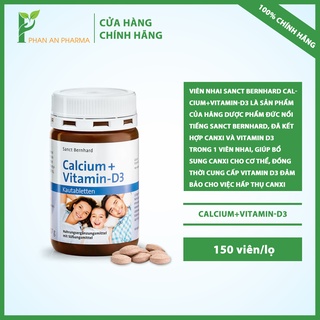 Viên nhai Calcium Vitamin D3 chống còi xương cho bé hộp 150 viên- [ Chính hãng Sanct Bernhard Đức]