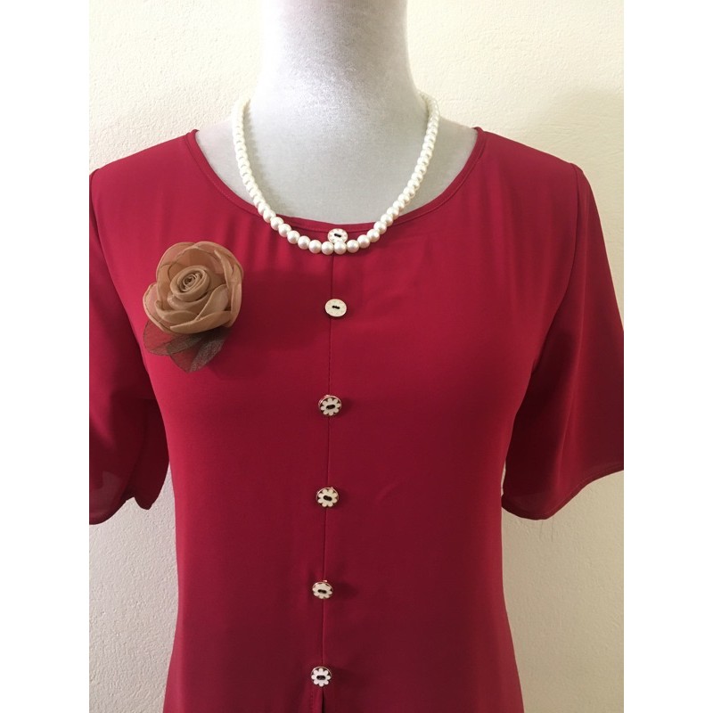 Đầm cách tân trung niên, đầm dự tiệc, đầm lụa  dáng xòe mã 102 | BigBuy360 - bigbuy360.vn