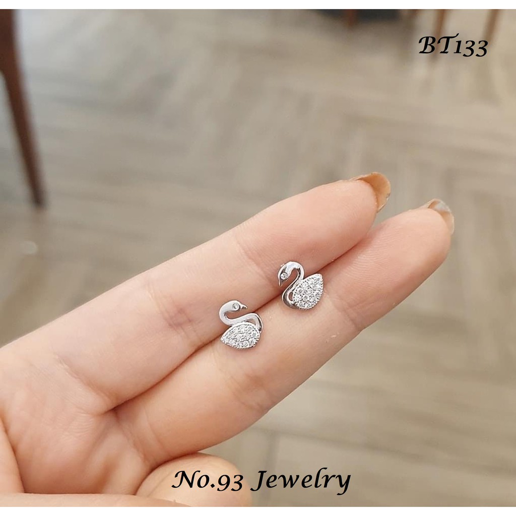 Bông Tai Nữ Bạc nhỏ xinh đính đá trang sức cao cấp No.93 Jewelry KT058 KT059 T060 KT061 KT062