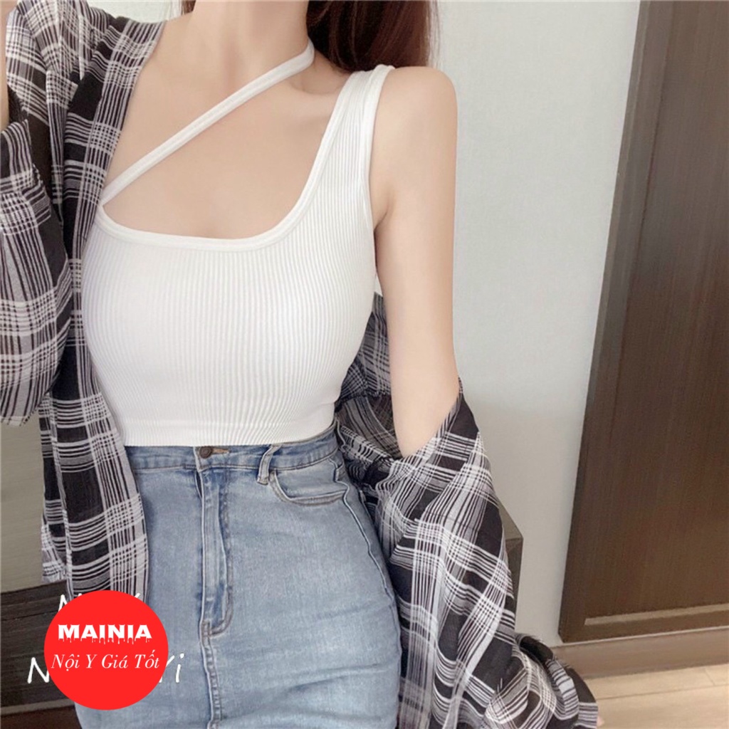 Áo Bra Cotton Phối Dây Chéo Thời Trang Áo Croptop Mặc Tập Thể Thao Gym Yoga Mainia Shop