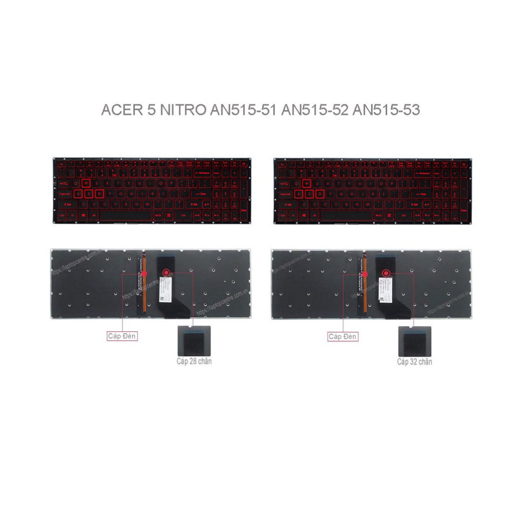 Bàn phím laptop Acer 5 Nitro AN515-51 52 53 42 AN515-54 VX5-793 VX5-591 VN7-593 793 G3-571 G9-591 VX15 Helios 300 PH315-