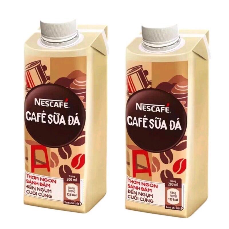 Lốc 6 hộp cà phê uống liền Nescafé® cà phê sữa đá (hộp 200ml)