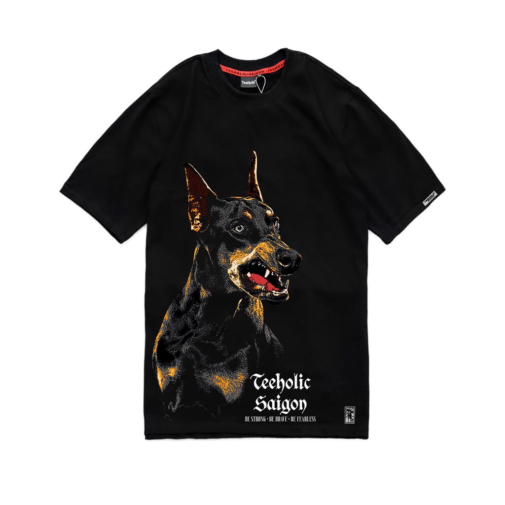 Áo Thun Unisex Doberman Ver2 Màu Đen TeeHolic-THS