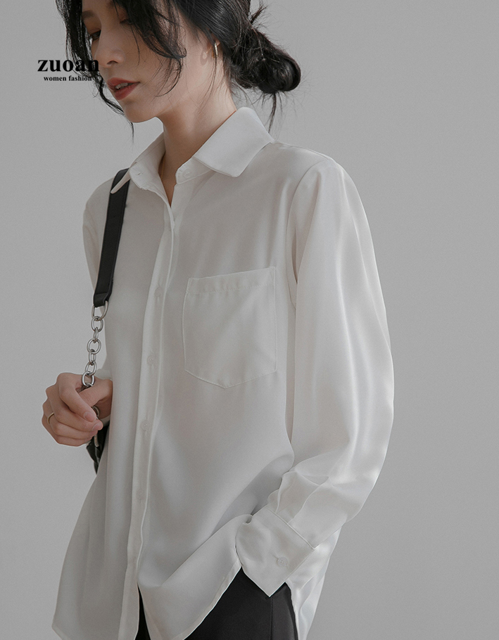 SUXI Áo Sơ Mi Voan Dài Tay Xinh Xắn Cổ Điển Dành Cho Nữ