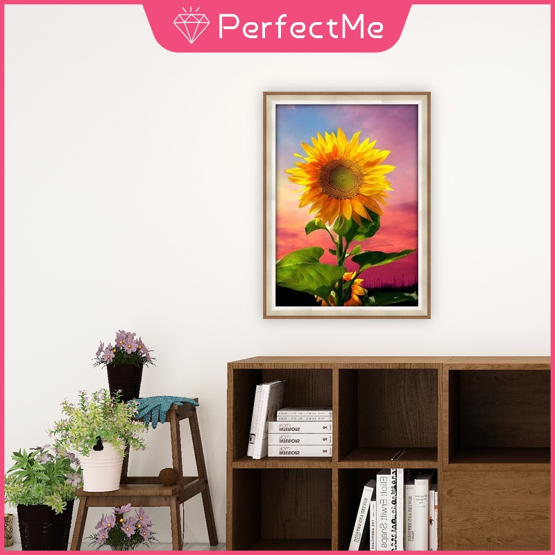 Bộ tranh đính đá 5D tự làm 30x40 hình hoa hướng dương