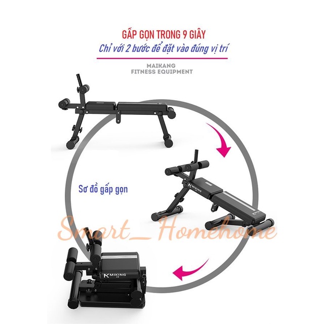 Ghế tập Gym đa năng, tập cơ bụng, cơ toàn thân, tập thể dục smart_homehome gd181