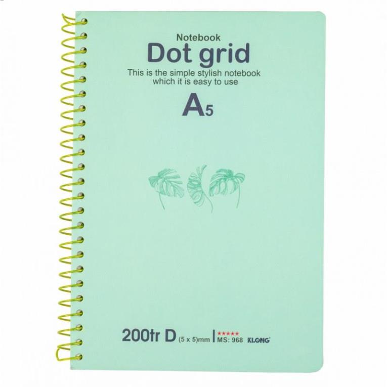 Sổ lò xo đơn KLONG A5 Dot Grid ruột chấm 70/76; MS: 968 .