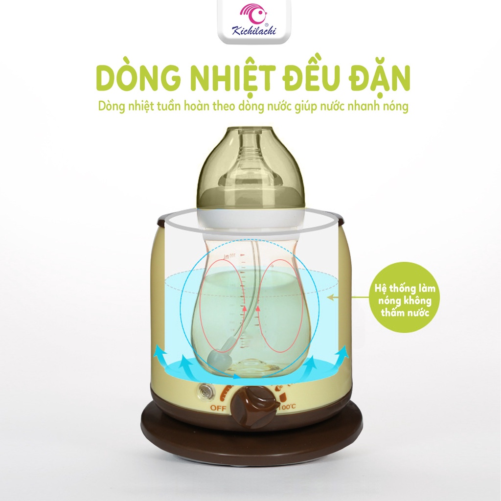 Máy ủ sữa / Máy hâm sữa &amp; thức ăn cho bình sữa siêu rộng 3 chức năng Kichilachi Kichi (Fatz Fatzbaby FB3003SL FB3002SL)