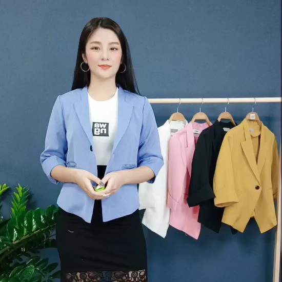Áo vest nữ công sở tay lỡ chất tuytsi cao cấp - 5 màu: Đen Xanh Hồng Trắng Vàng - Thời Trang Nữ Hanlly Fashion - AO39 | BigBuy360 - bigbuy360.vn