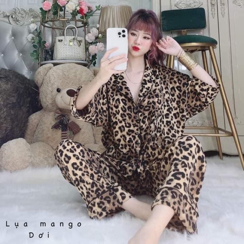 Pijama Lụa Latin Beo Nâu Sang Chảnh