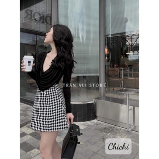 Sét áo thun cổ đổ+cv chữ A siêu sang